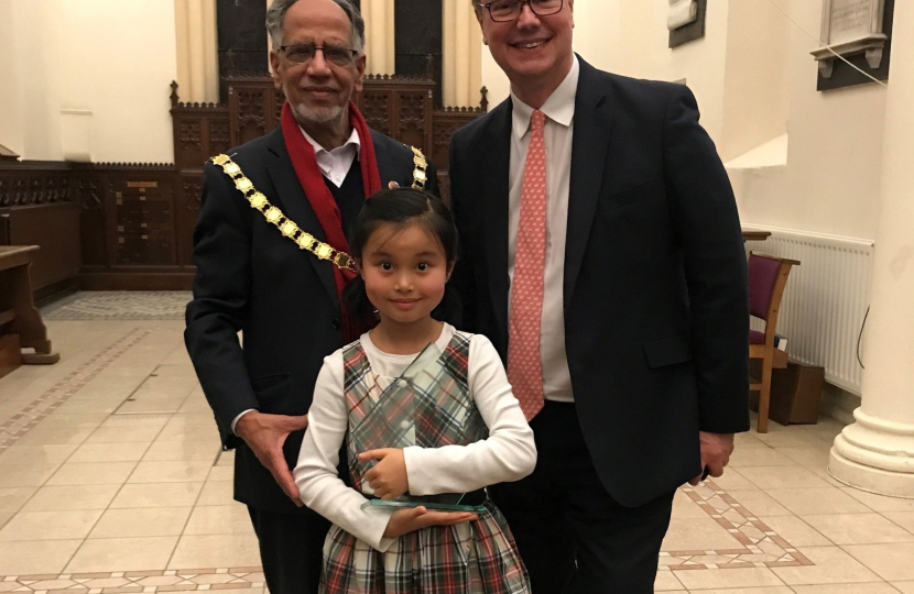 Jonathan Congratulates Woking's Young Musician of the Year