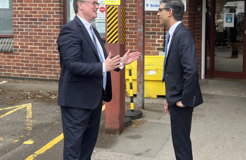 Rishi Sunak and Jonathan Lord Speaking at Woking Community Hospital