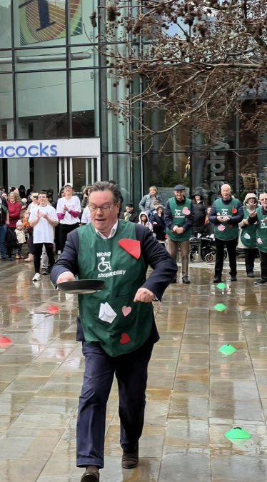Jonathan Joins Woking's Pancake Race for Charity 