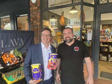 Jonathan Donating Easter Eggs