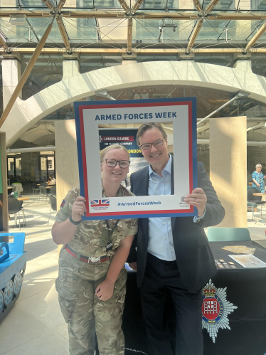 Jonathan Lord with Armed Forces Personnel 