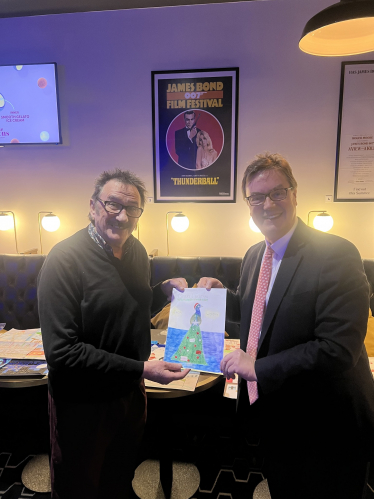 Jonathan Lord and Paul Chuckle with the winning design 