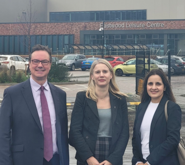 Jonathan Lord MP with Cllr Rebecca Paul and Cllr Ayesha Azad