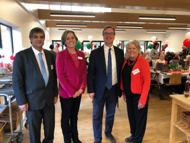  Jonathan with Cllr Saj Hussain, Tania Botting (Headteacher of Greenfield School), and Sandra Smook of Silver Friends.