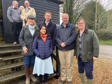 Jonathan Lord MP with fellow Surrey MPs during Wanborough Fields Visit